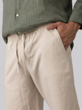Linen Drawstring Short in Beige