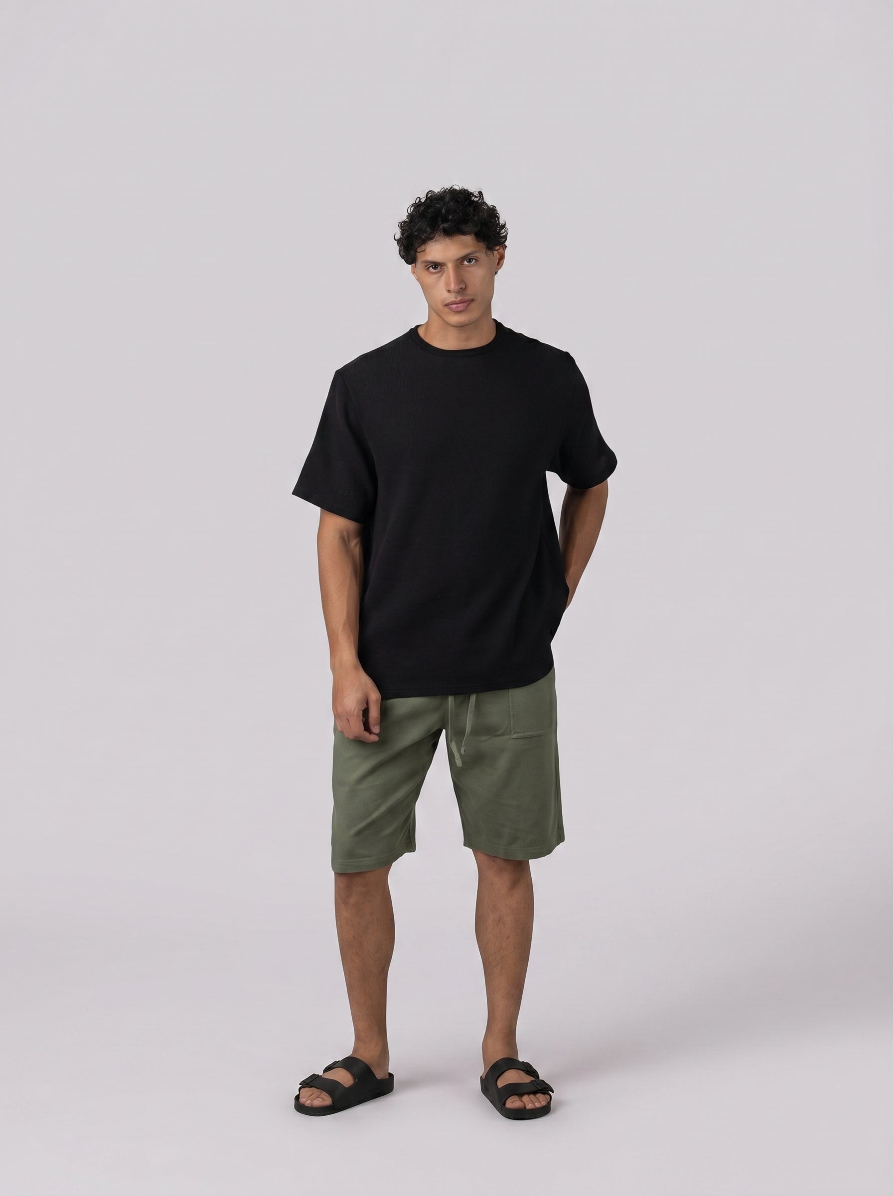 Linen Drawstring Short in Olive