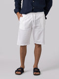 Linen Drawstring Short in White
