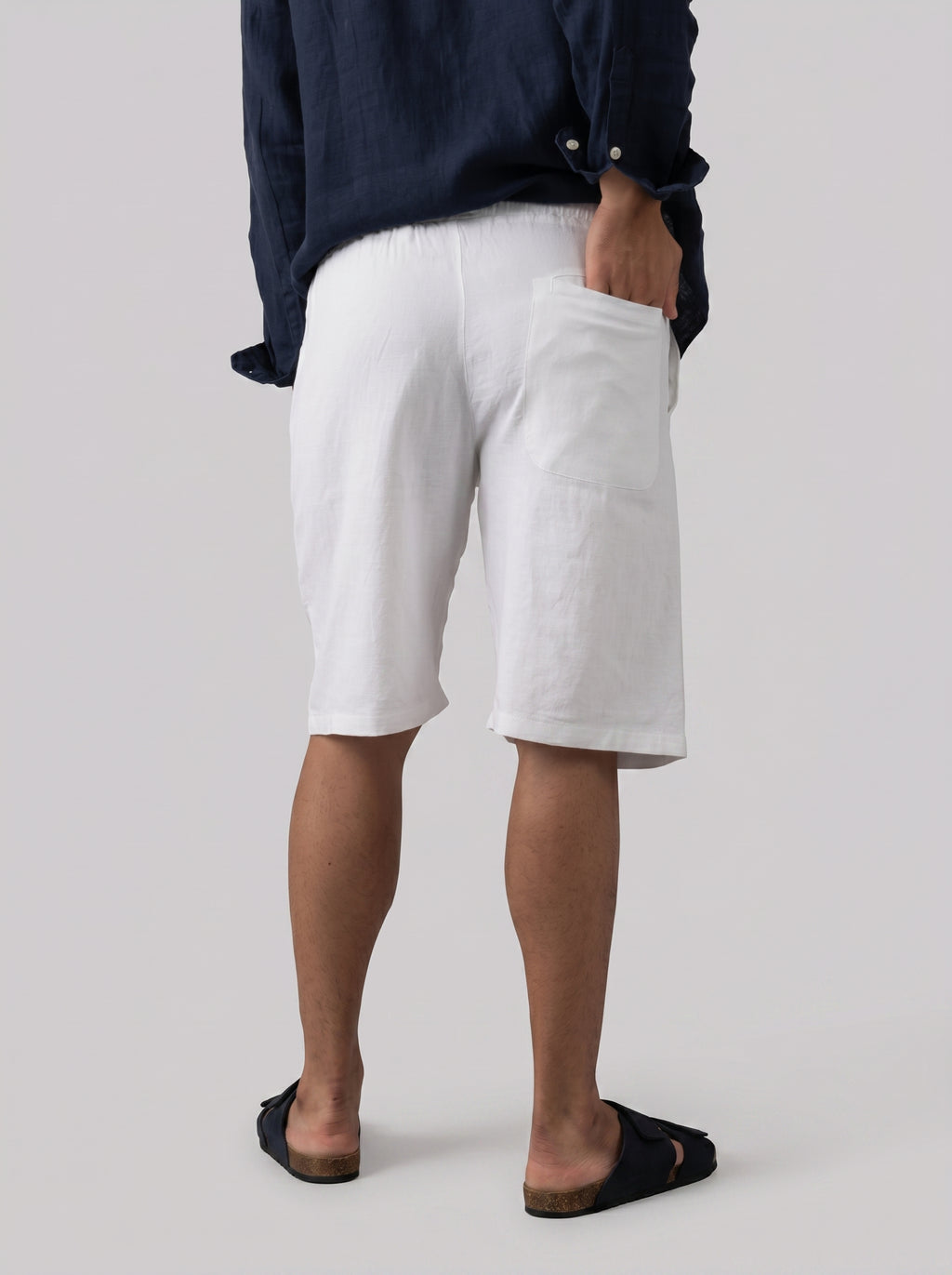 Linen Drawstring Short in White