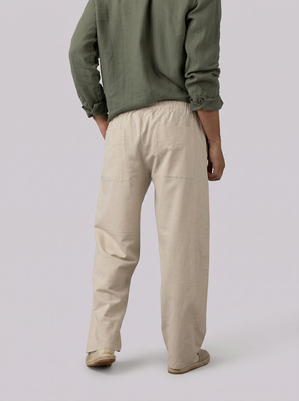 Linen Relaxed Pants in Beige
