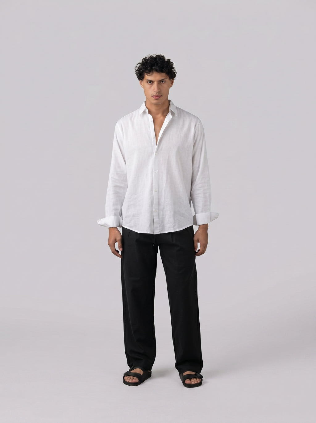 Linen Relaxed Pants in Black