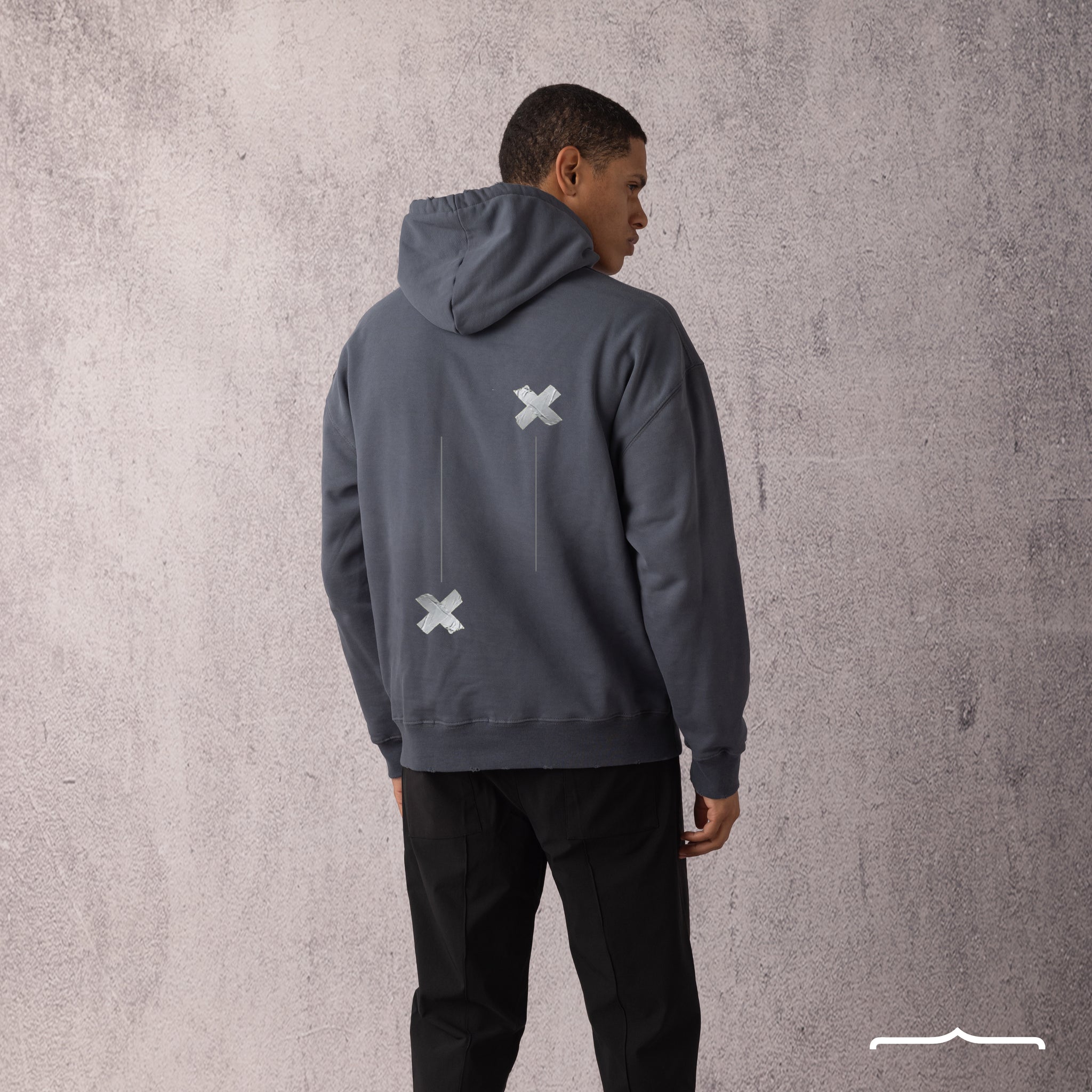 X sign hoodie in Dark Grey