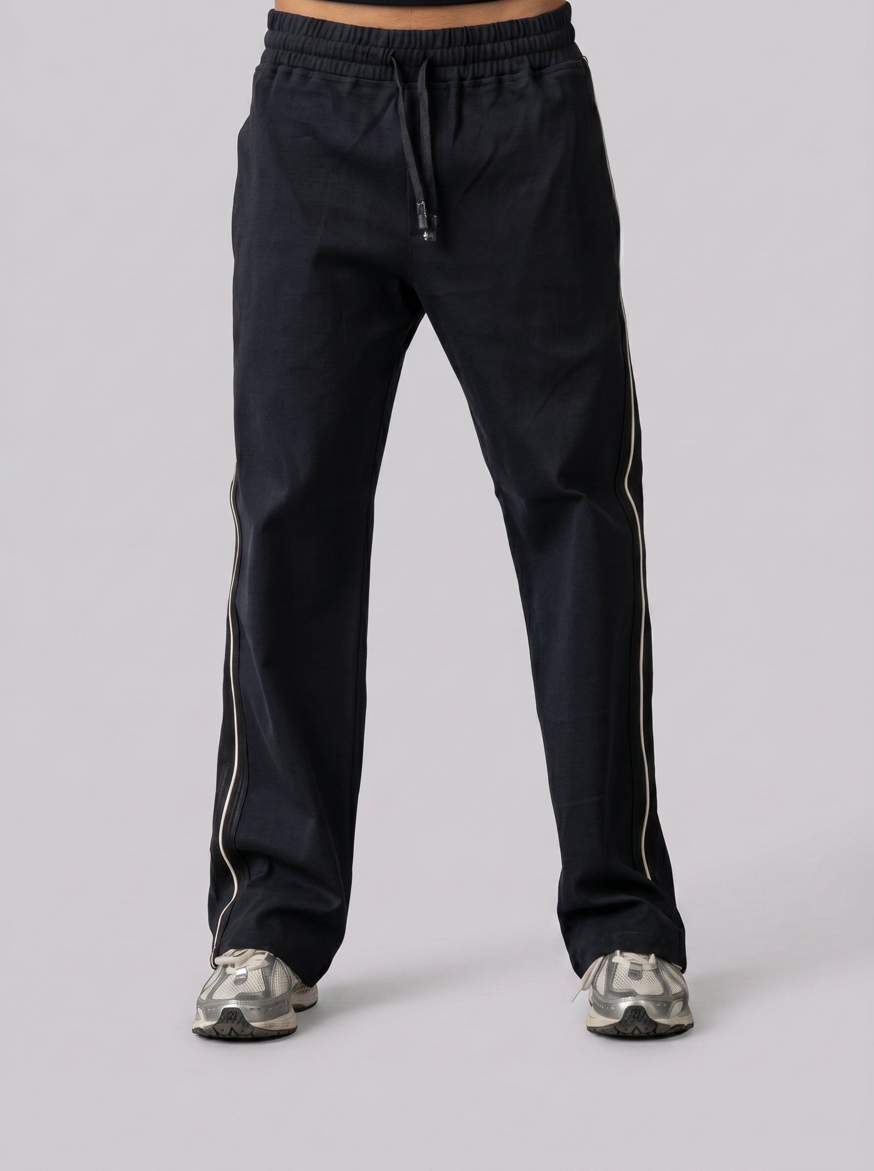 Oversized Stripe Sweatpants in Black