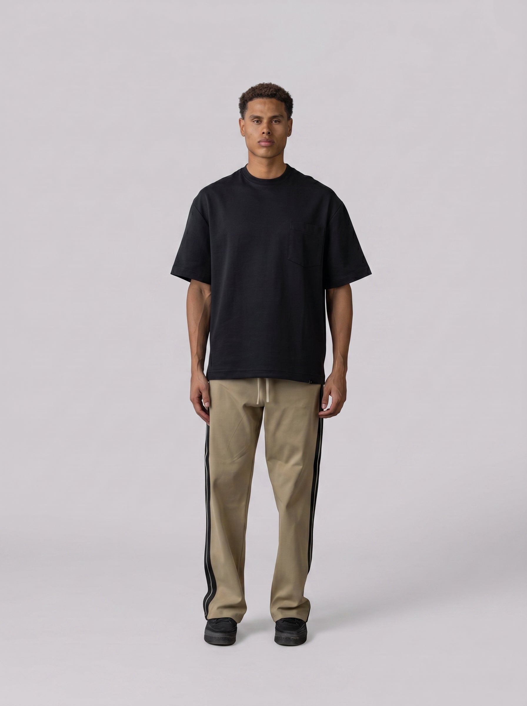 Oversized Stripe Sweatpants in Olive