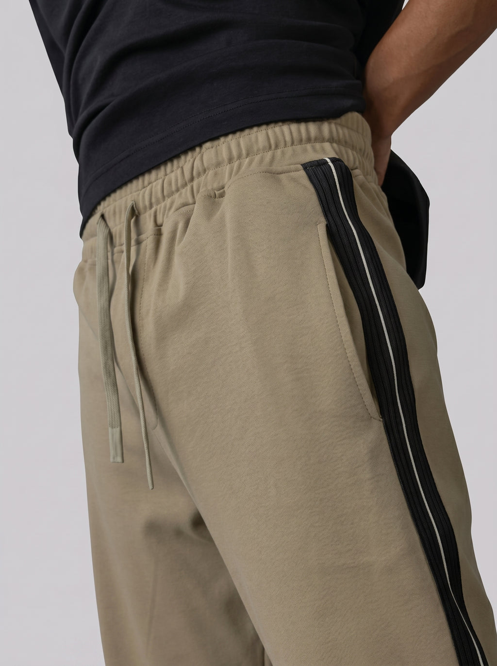 Oversized Stripe Sweatpants in Olive