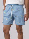 Parrot Print Swim Short in Baby blue