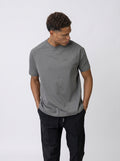 Raglan Rubber Logo in Regular Fit in Grey