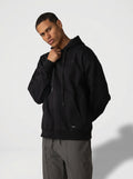 Rubber Logo Basic Hoodie in Black