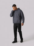 Rubber Logo Basic Hoodie in Dark Grey