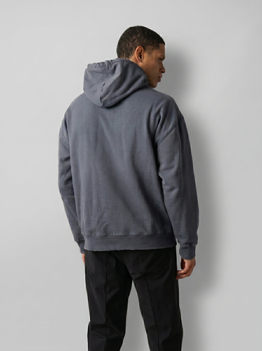 Rubber Logo Basic Hoodie in Dark Grey