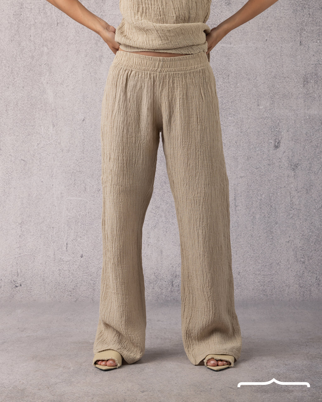 women Linen Set in Beige