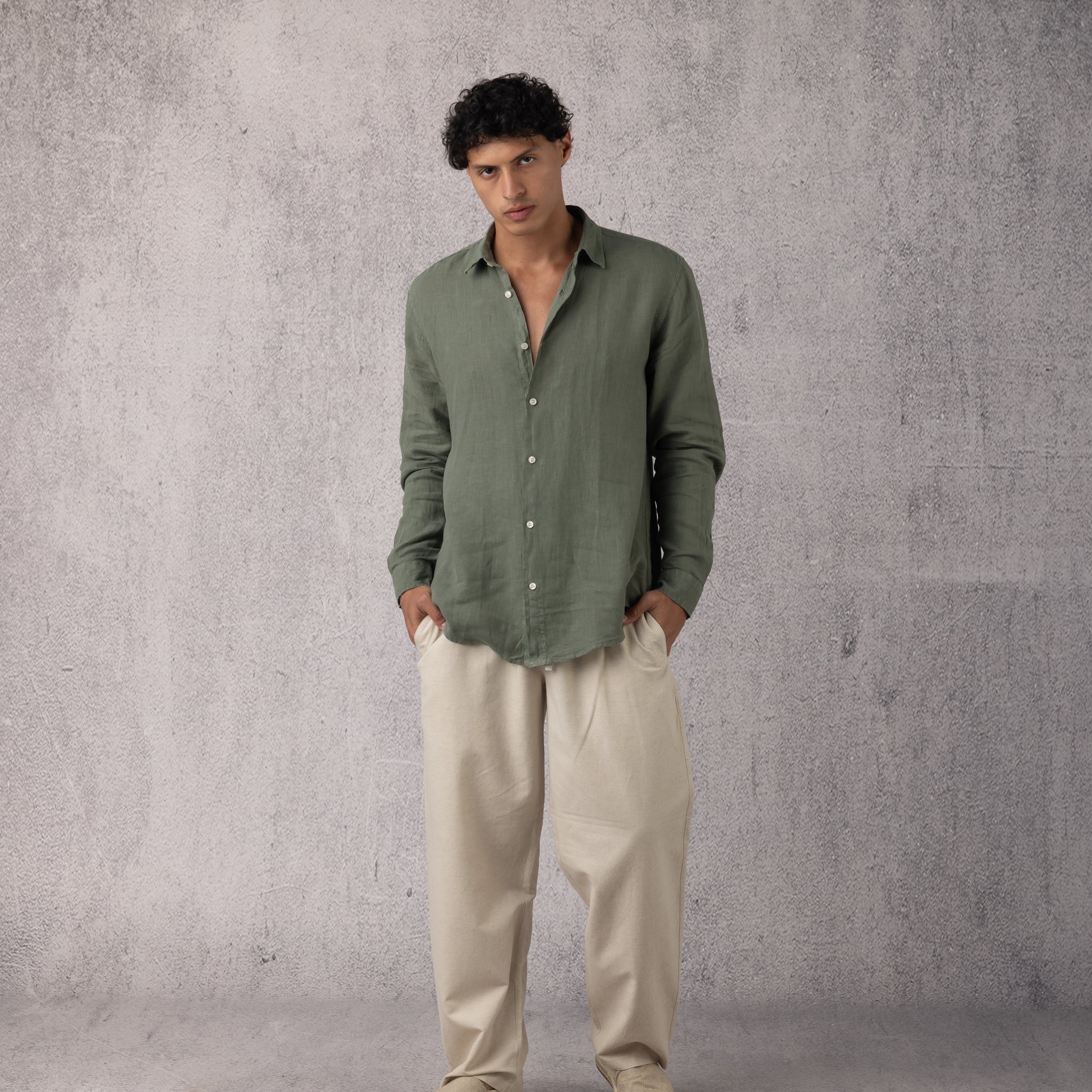Linen Shirt Volume 2 in Olive