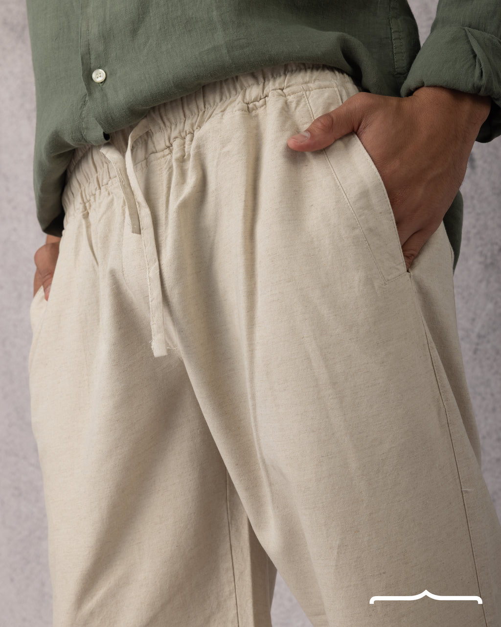 MEN'S Linen Relaxed Pants in Beige