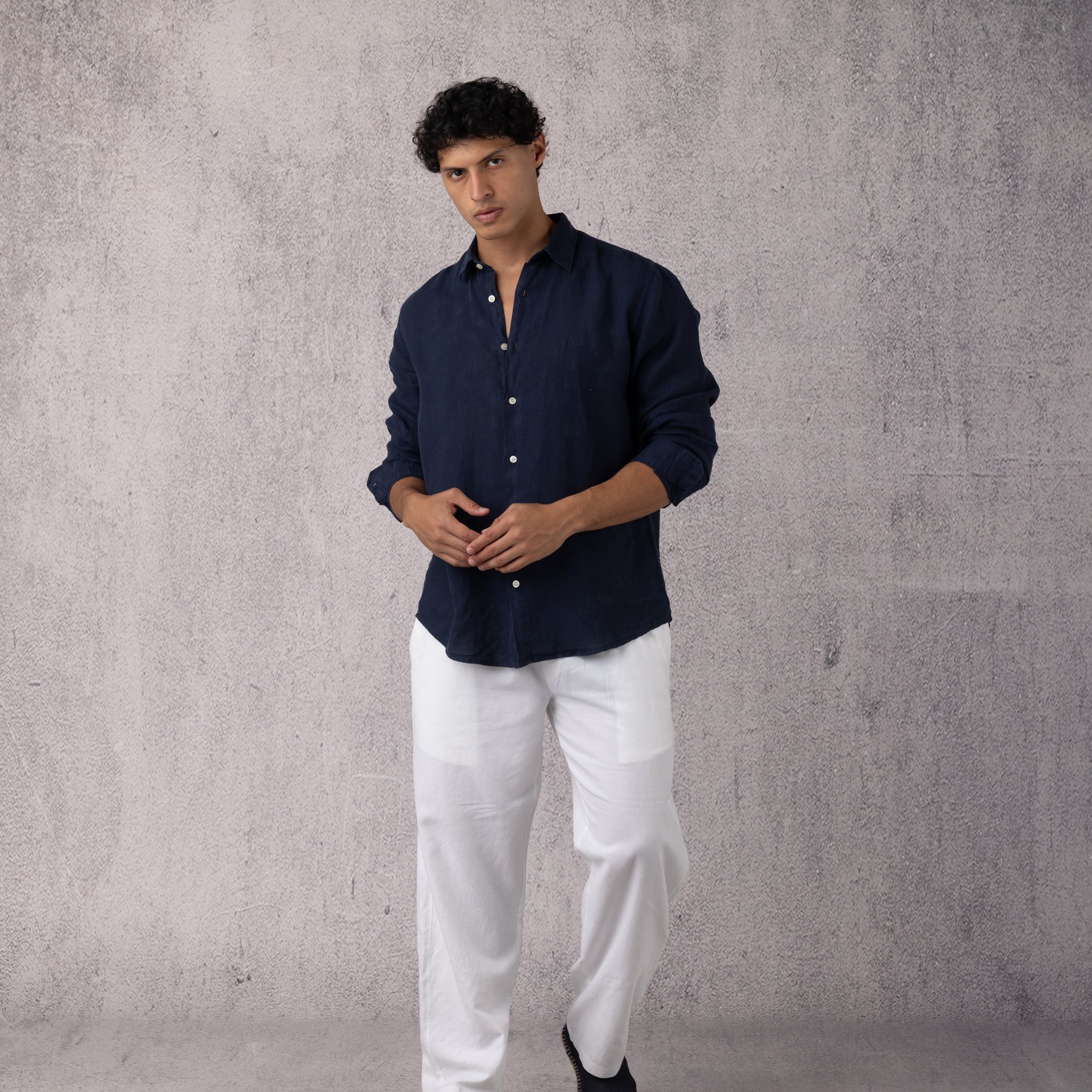 Linen Shirt Volume 2 in Navy Blue