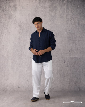 Linen Shirt Volume 2 in Navy Blue