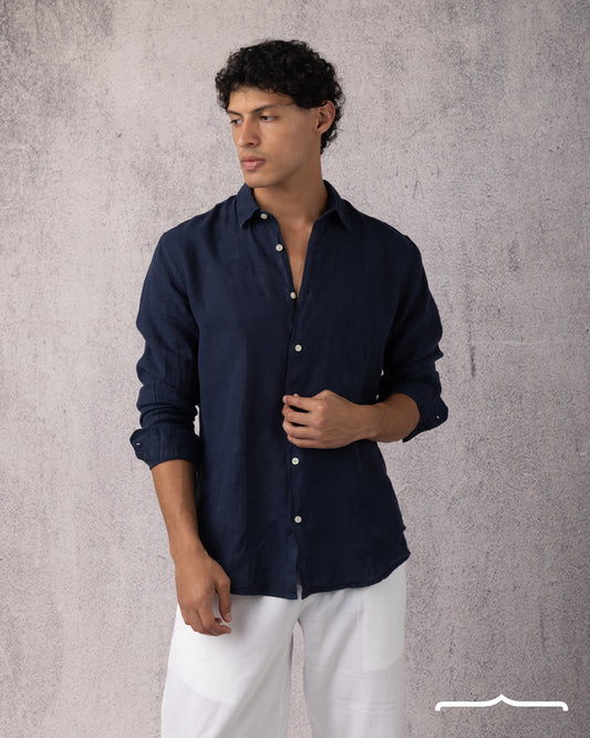Linen Shirt Volume 2 in Navy Blue