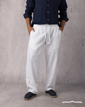 Linen Relaxed Pants in White