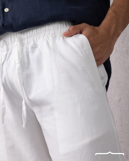 Linen Relaxed Pants in White