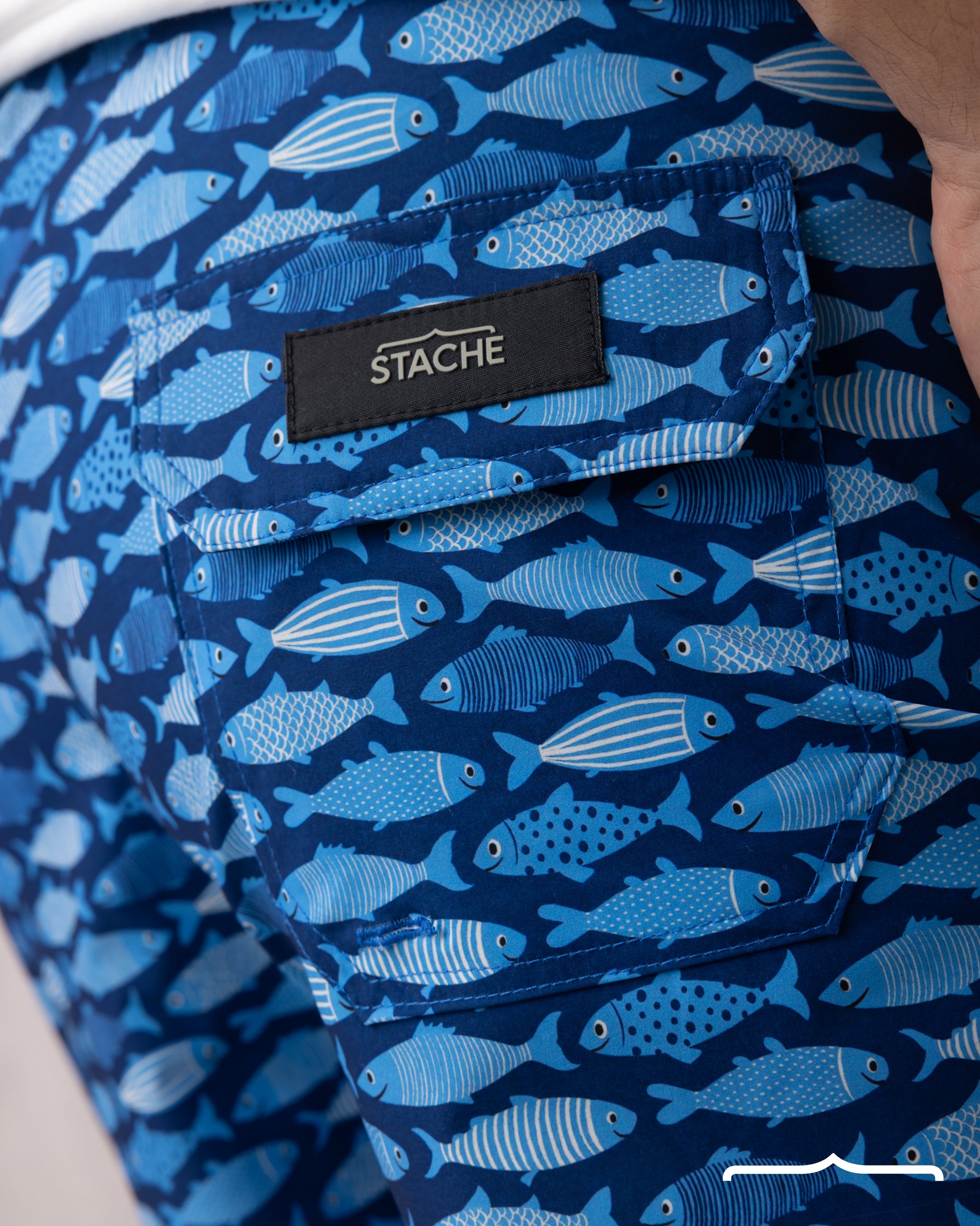 MEN'S Fish Printed Swim Short in Blue