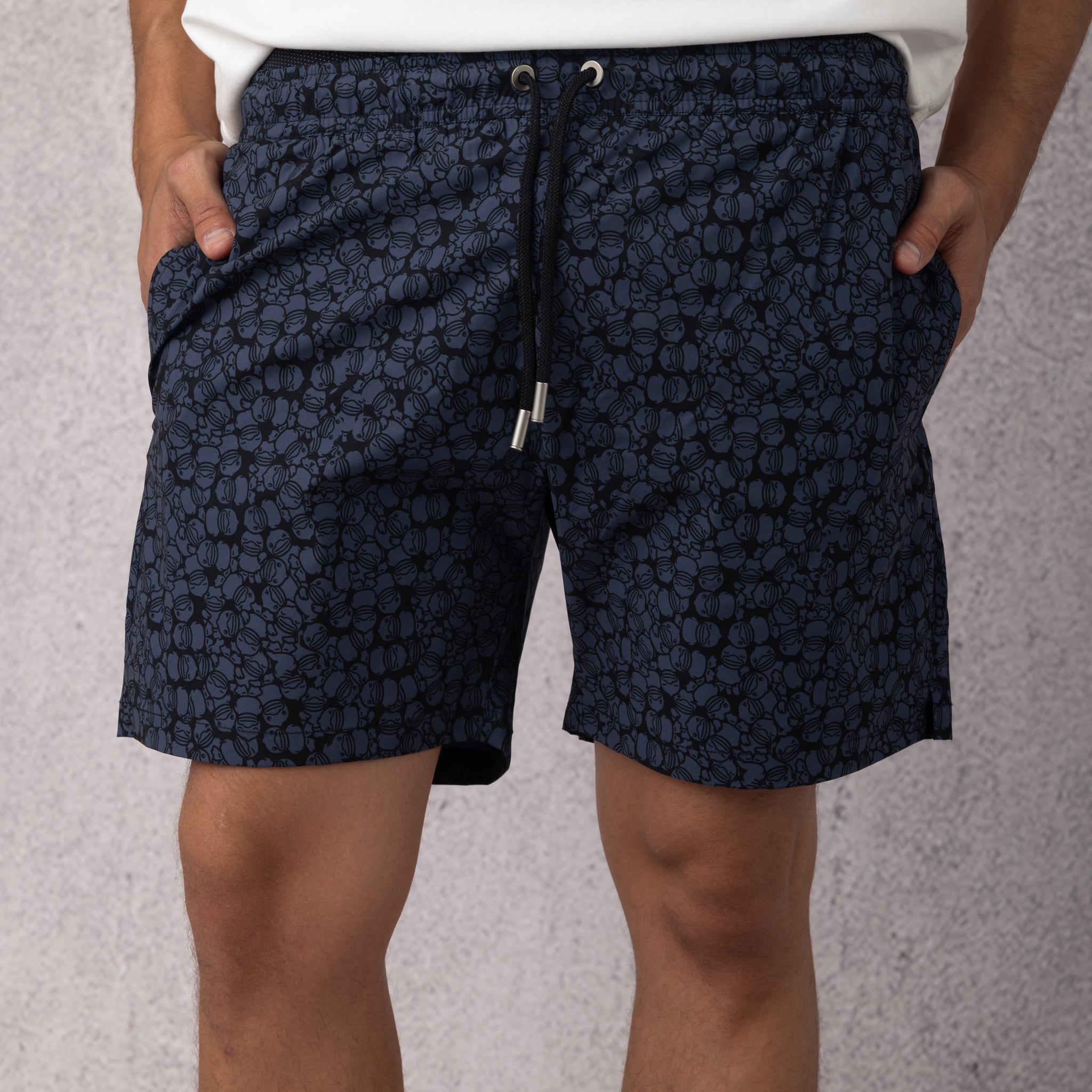 Duck Face printed Swim Short in black