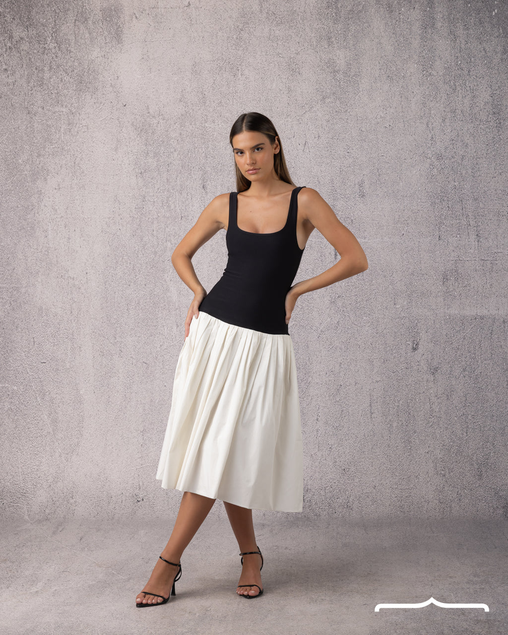 The Audrey Drop-Waist Dress in White