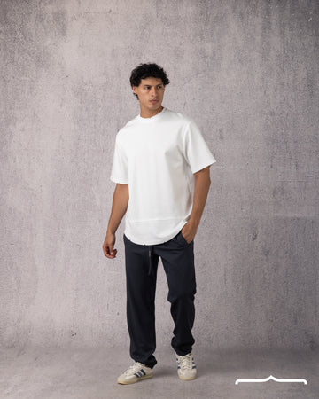 Edge-Cut Oversized Tee in White