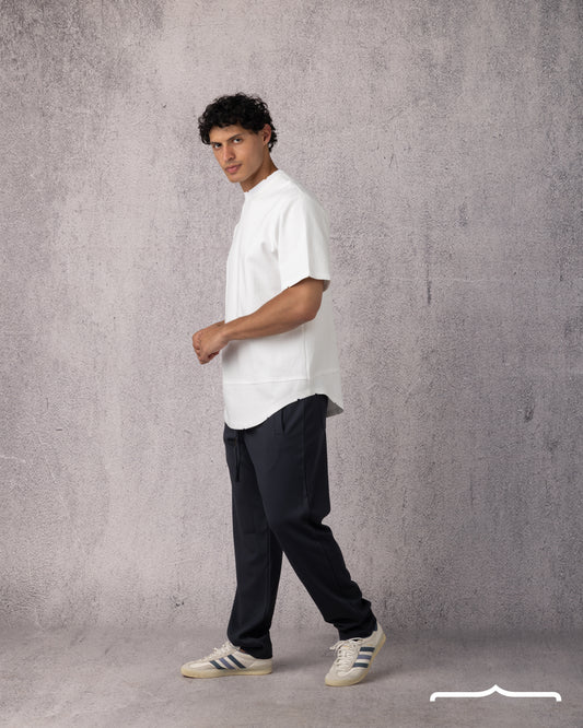 Edge-Cut Oversized Tee in White