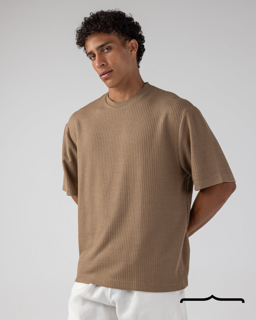 Textured Oversize Tee Volume 2 in Brown