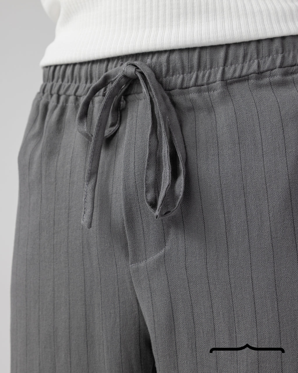Linen striped Pants in Grey