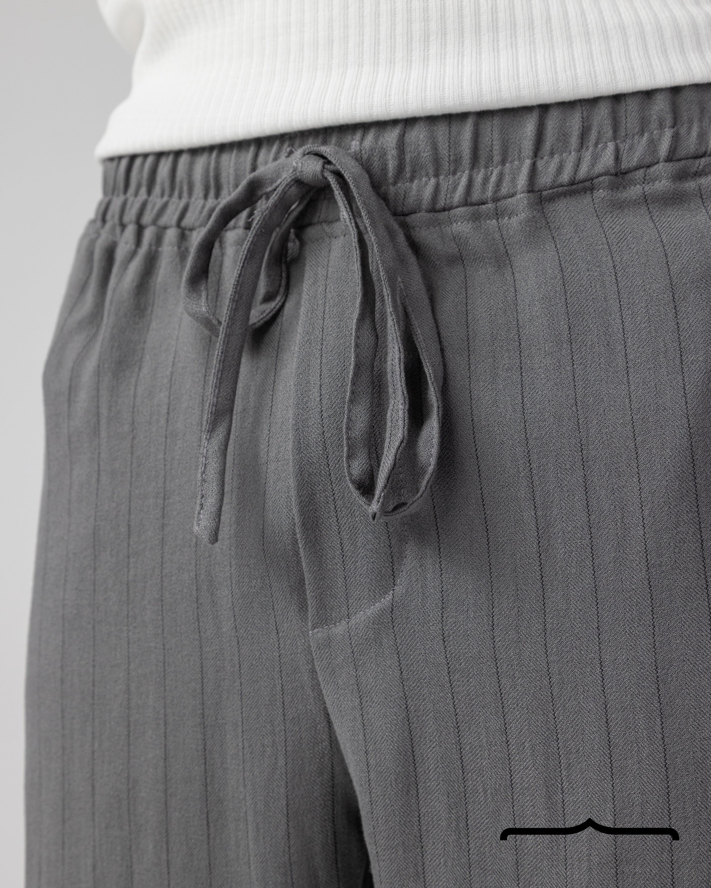 Linen striped Pants in Grey