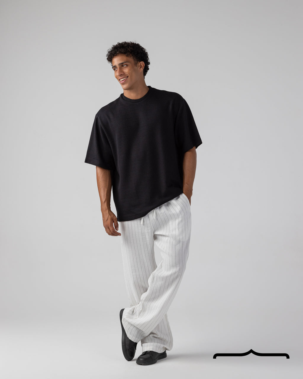 Textured Oversize Tee Volume 2 in Black