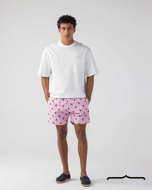 Cactus Swim Shorts in Pink