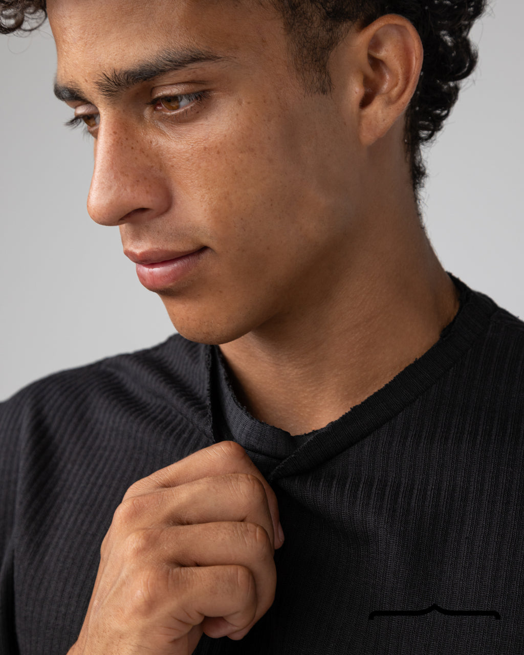 Textured Oversize Tee Volume 2 in Black