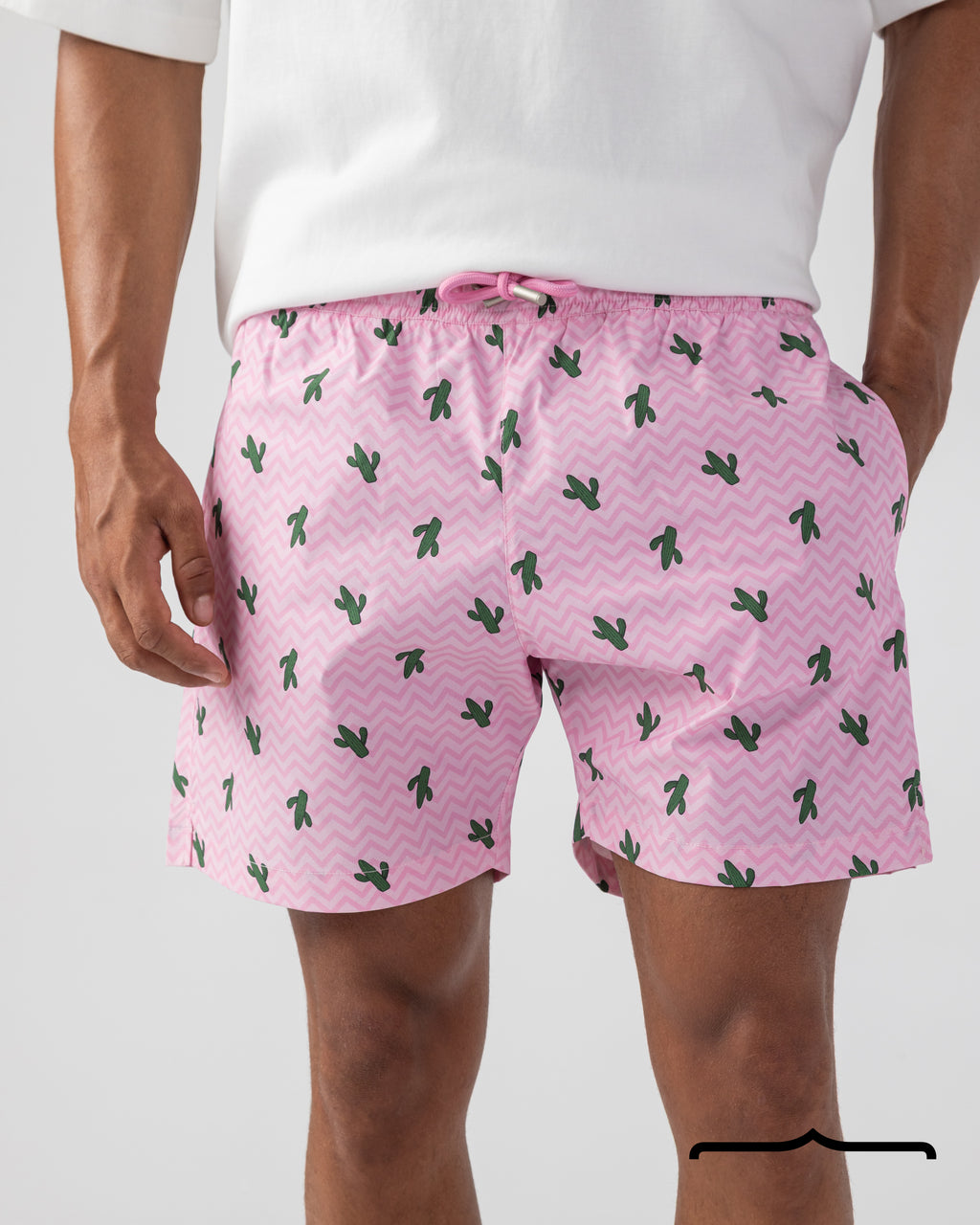 Cactus Swim Shorts in Pink
