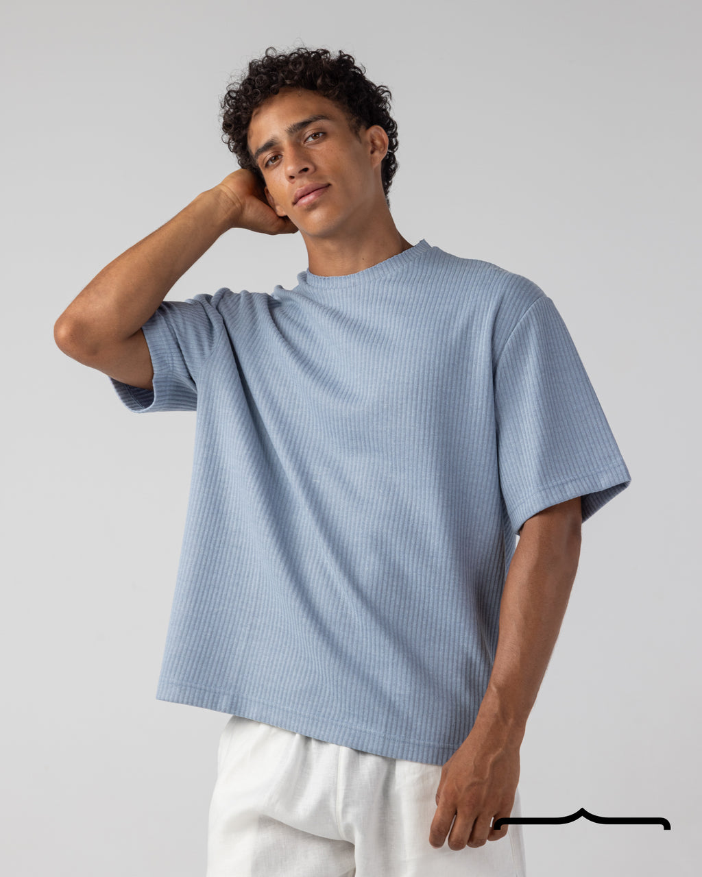 Textured Oversize Tee Volume 2 in Baby Blue