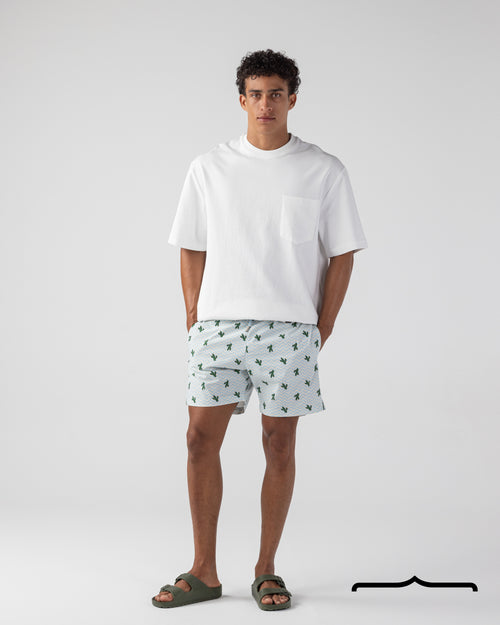 Cactus Swim Shorts in Butter Yellow x Baby Blue