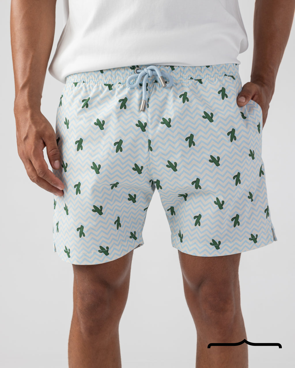 Cactus Swim Shorts in Butter Yellow x Baby Blue
