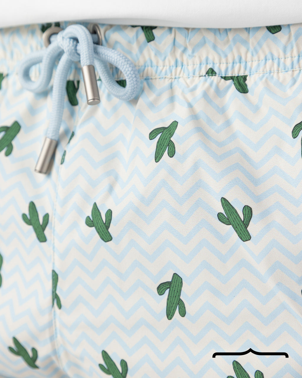 Cactus Swim Shorts in Butter Yellow x Baby Blue