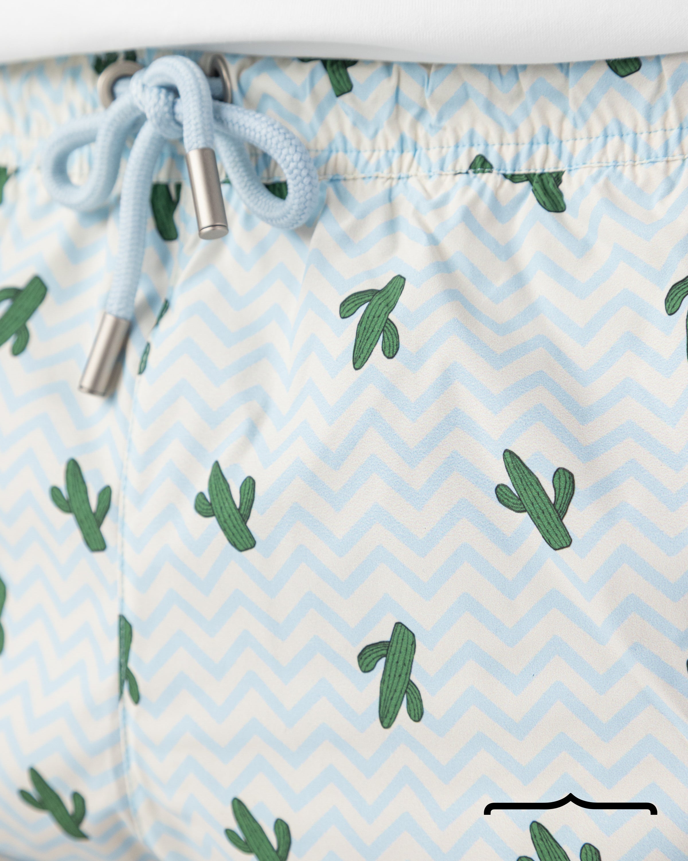 Cactus Swim Shorts in Butter Yellow x Baby Blue