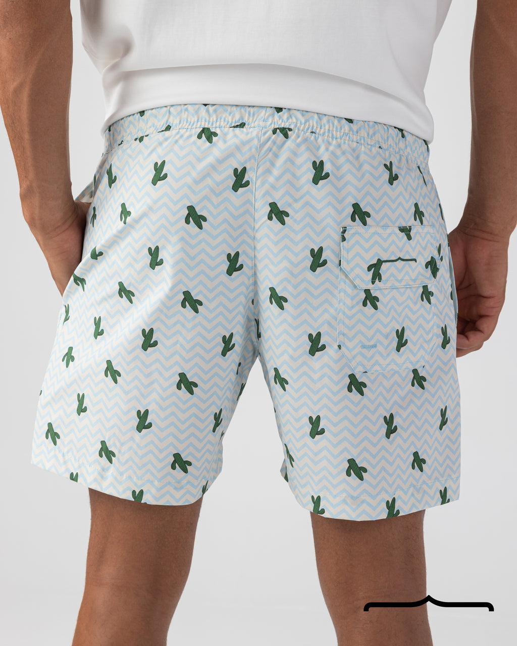 Cactus Swim Shorts in Butter Yellow x Baby Blue