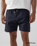 Maze Mosaic Swim Shorts in Black x Navy