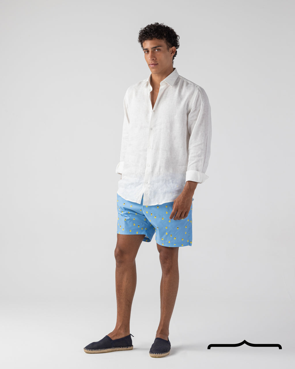 Floating Ducks Swim Shorts in Blue