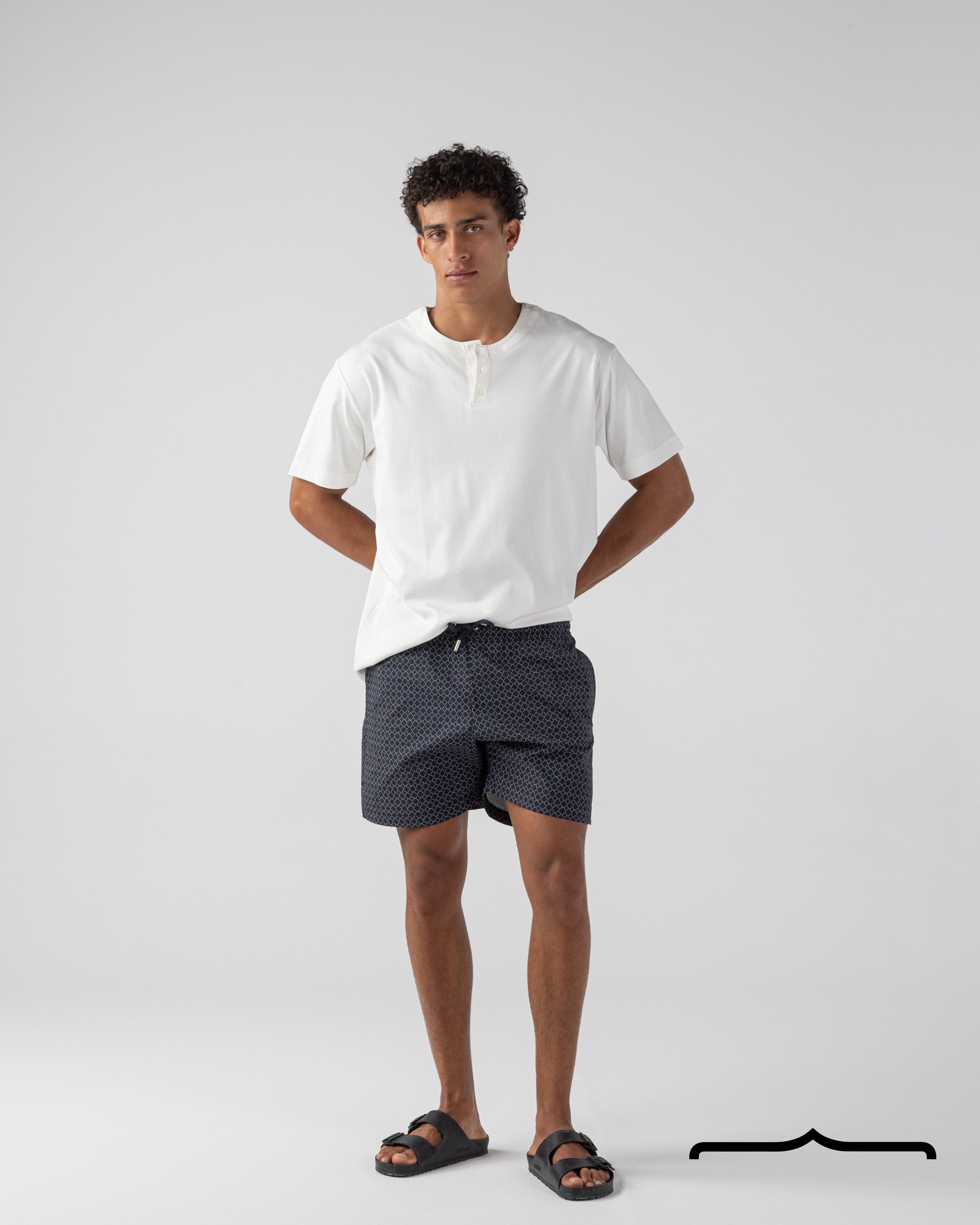 Mosaic  Swim Shorts in Black