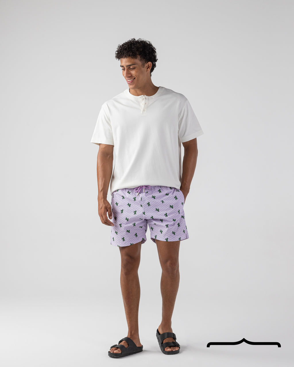 Cactus Swim Shorts in Purple