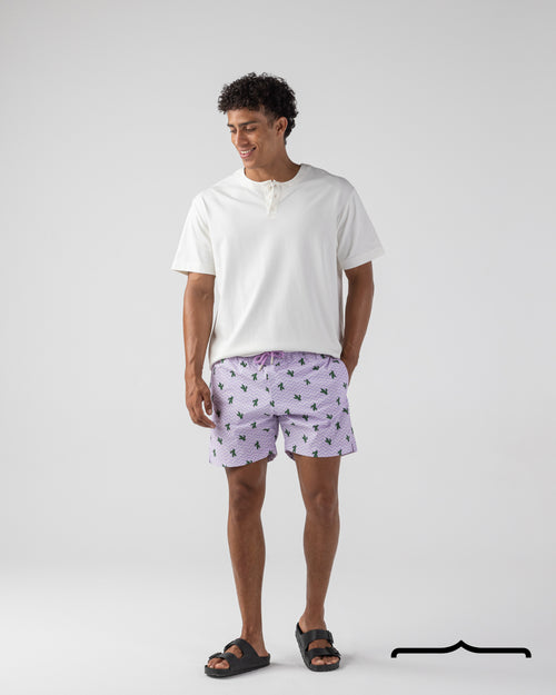 Cactus Swim Shorts in Purple