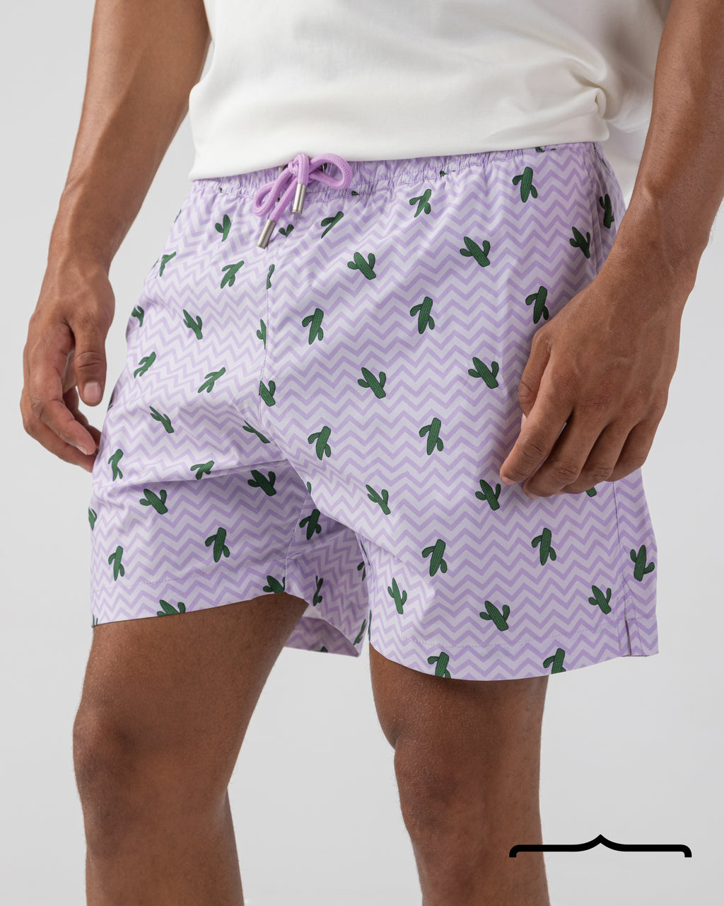Cactus Swim Shorts in Purple