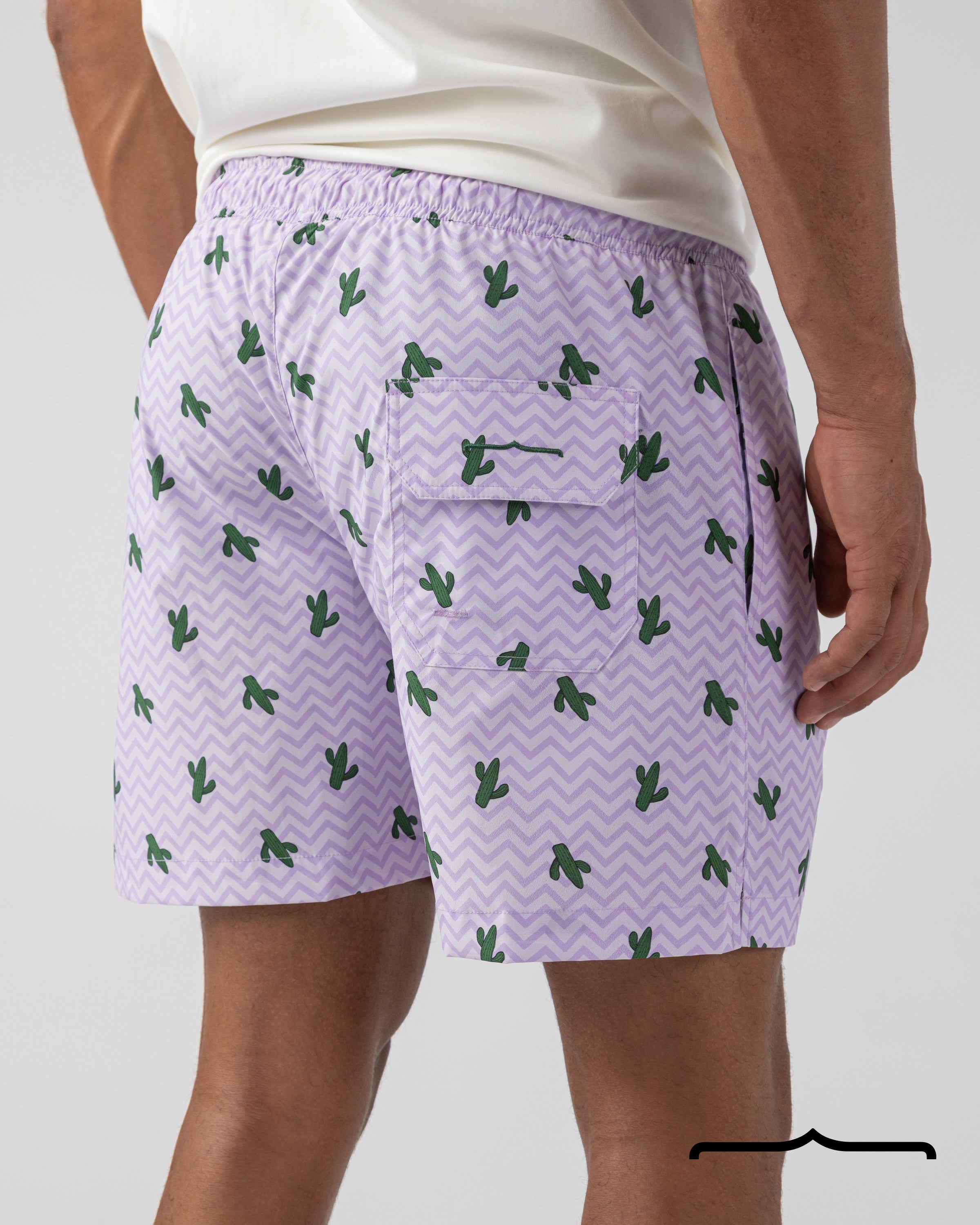 Cactus Swim Shorts in Purple