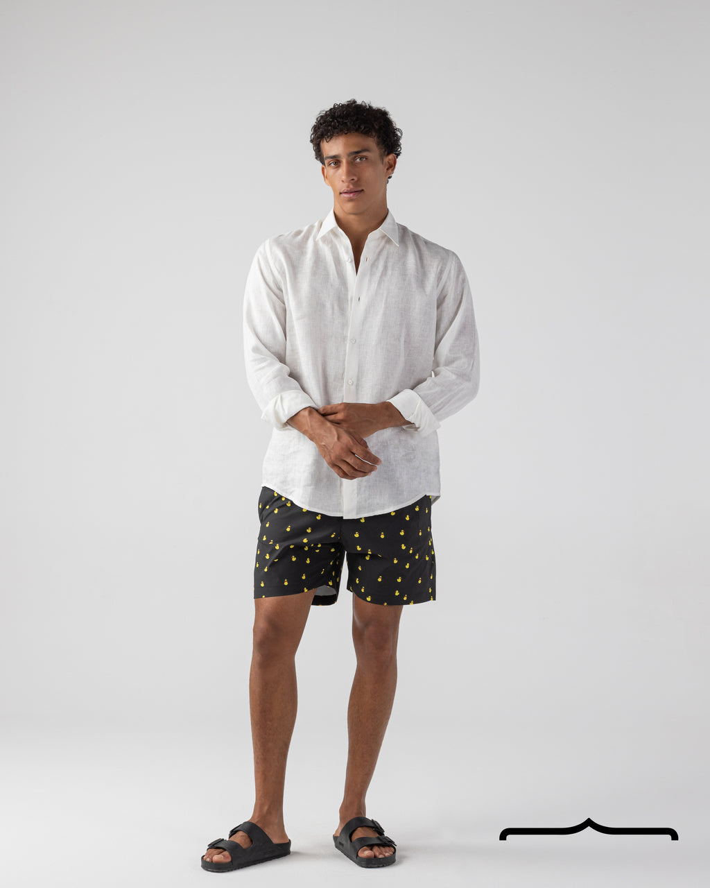 Floating Ducks Swim Shorts in Black