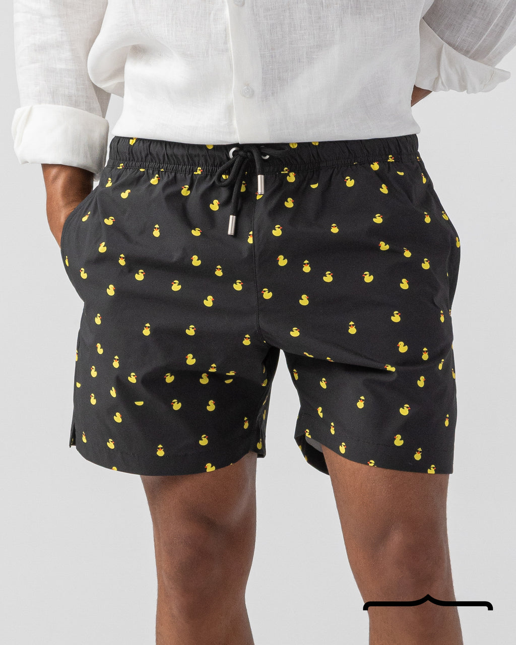 Floating Ducks Swim Shorts in Black